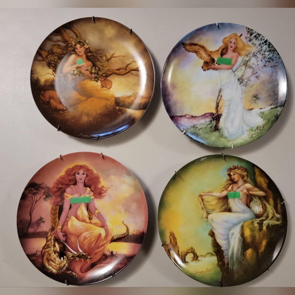 The Four Ancient Elements Water,  Air,  Earth, and Fire Collector's Plates